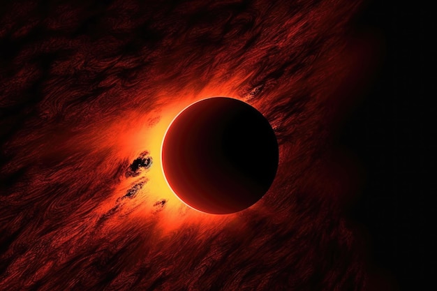 Une exoplanète jetant une ombre sur son étoile vue au moyen d'un télescope créé avec l'AI générative