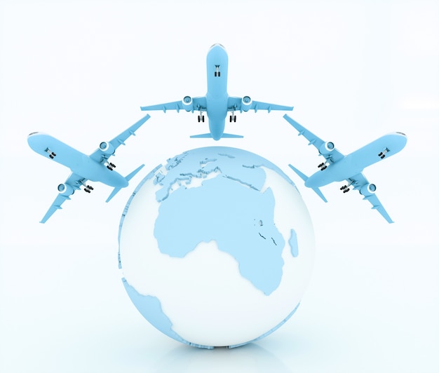 Expédition internationale et livraison de marchandises, illustration 3d
