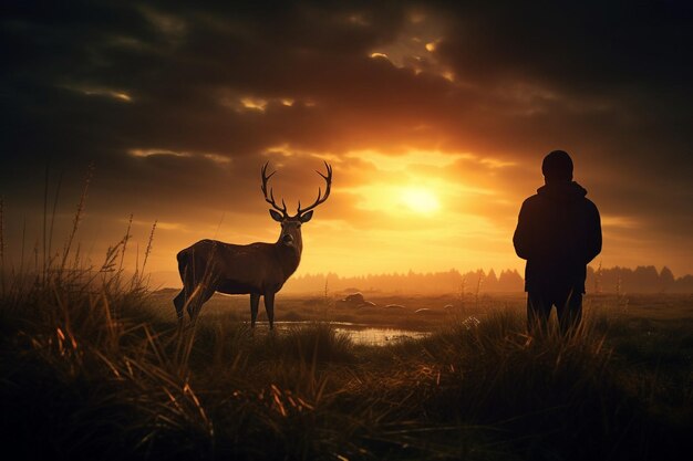 Photo une expédition de photographie de la faune en arrière-plan