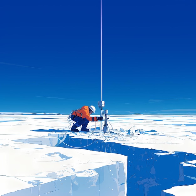 Photo l'expédition polaire la solitude et la science