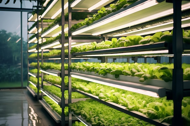 Expérience de culture de légumes L'agriculture verticale est une agriculture durable pour l'alimentation future