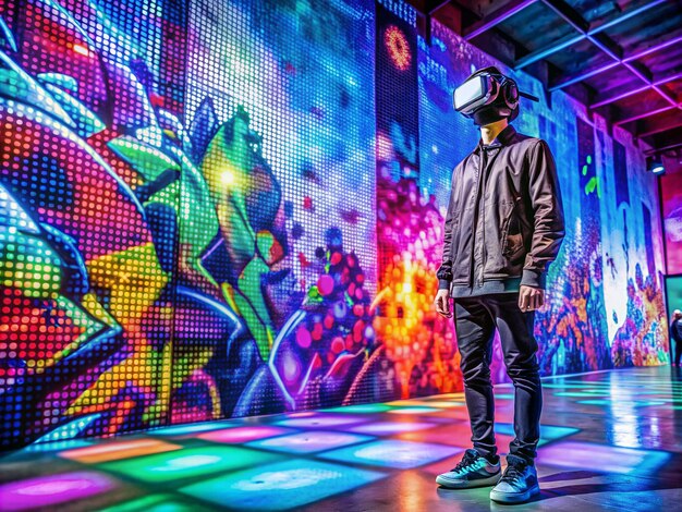 Photo expérience de réalité virtuelle de la marque streetwear