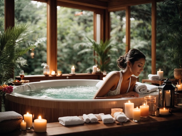 Une expérience spa sereine avec une atmosphère tranquille, une musique apaisante et une variété de soins