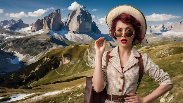 Photo une expérience de voyage incroyable image d'une belle femme élégante posant en arrière et regardant breathtaki