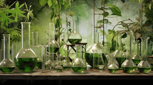 Expériences de médecine botanique en laboratoire utilisant des plantes pour tester la croissance des plantes Écologie Bio-ingénierie