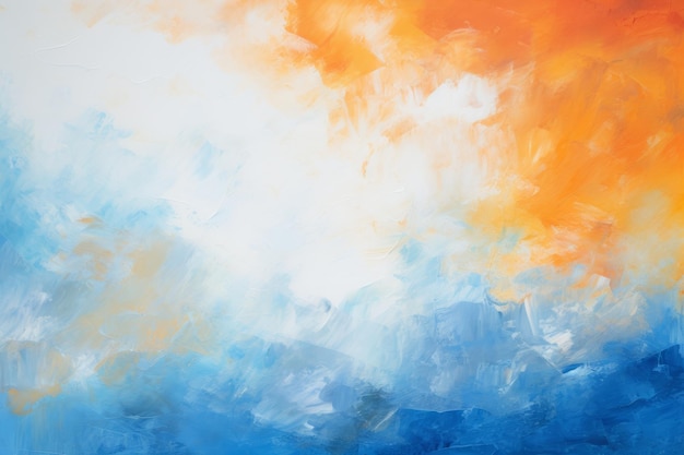 Des expériences vives A 32 Peinture abstraite en bleu orange et blanc