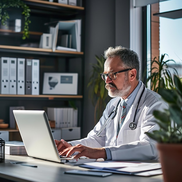 Expert médical donnant des conseils sur Internet