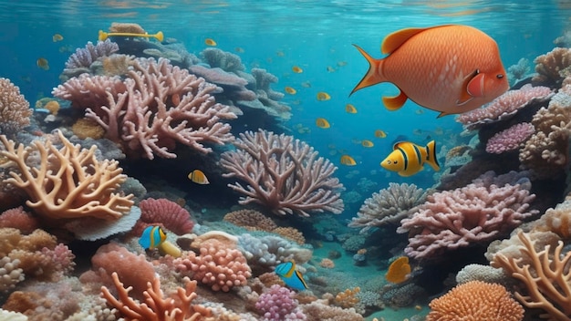 Explorant la beauté des poissons qui nagent dans un récif corallien vibrant