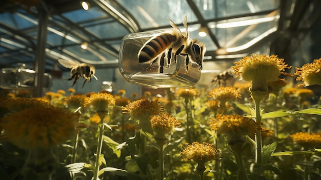 Photo explorant le buzz le rôle des machines à abeilles dans la préservation des écosystèmes