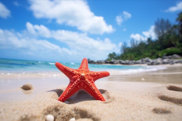 Photo explorant l'étoile de mer vibrante et la beauté idyllique de porto rico dans les caraïbes