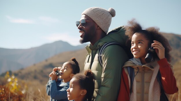 Explorant la majesté de la nature Le voyage aventureux d'une famille afro-américaine dans le désert d'automne