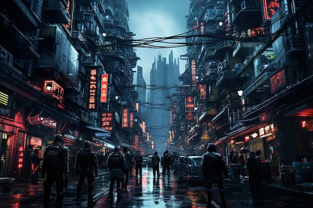 Explorant les ombres d'une ville dystopique