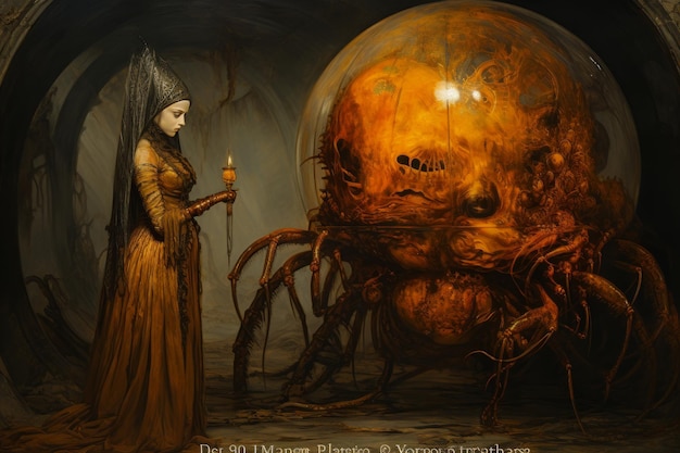 Explorant les profondeurs mystérieuses John Bauer et Enoch Bolles huile sur toile chefs-d'œuvre mélange de homard