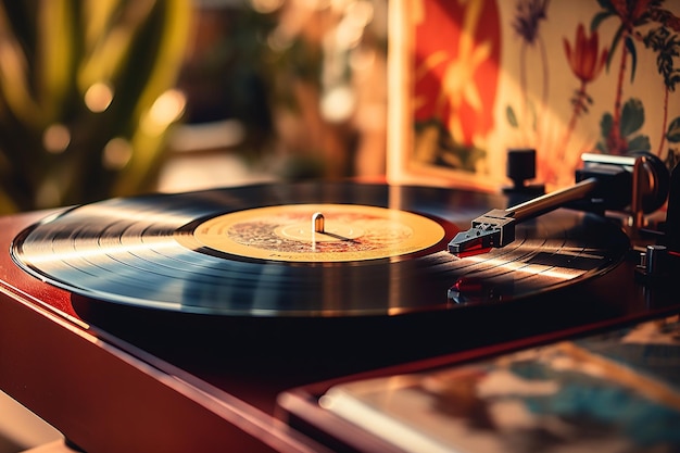 Explorant les vibrations nostalgiques des disques vinyles vintage générés par Ai