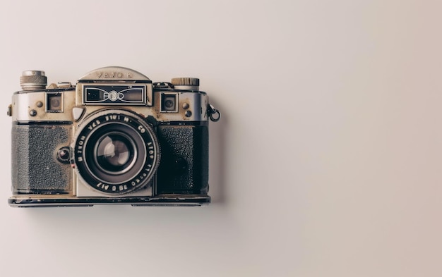 Exploration des appareils photo vintage et de la photographie sur fond blanc