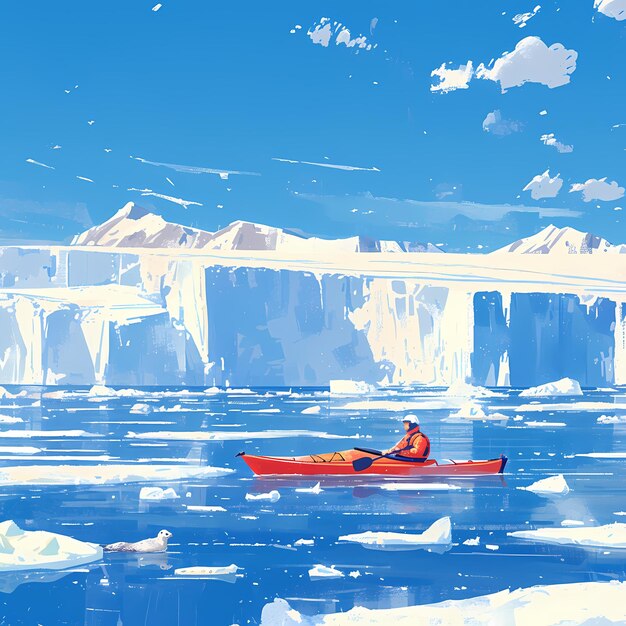 Photo l'exploration de l'arctique en kayak vous attend