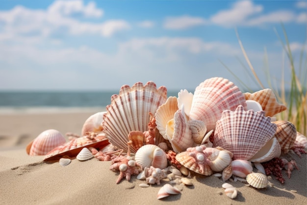 L'exploration des coquillages vibrants sur la plage d'été Une aventure captivante AR 32