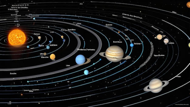 Photo l'exploration du système solaire un diagramme détaillé pour l'apprentissage