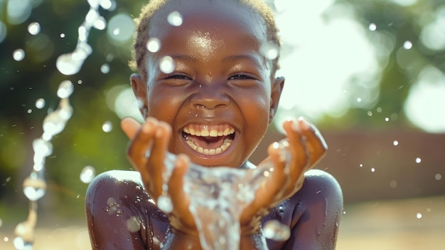 Une exploration extatique Un jeune enfant vivant s'immerge dans le magnifique paysage aquatique