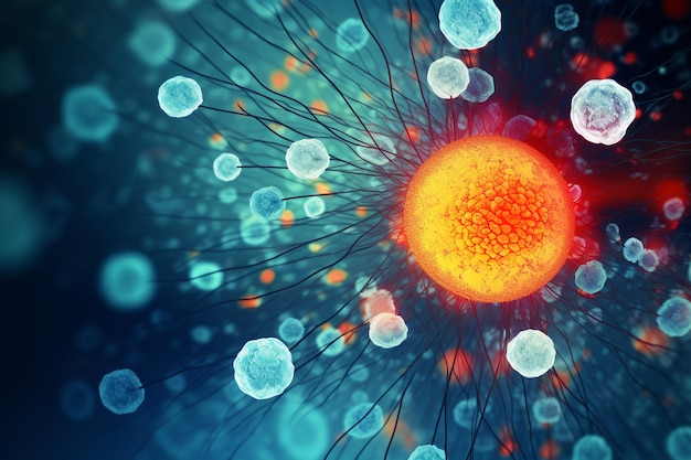 Exploration microscopique des cellules souches abstraites de Marvel