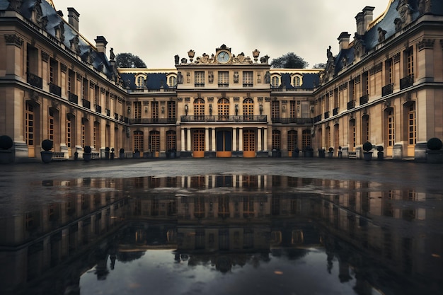 Explorez l'opulent château français de Versailles et ses fontaines de jardins vibrantes et colorées