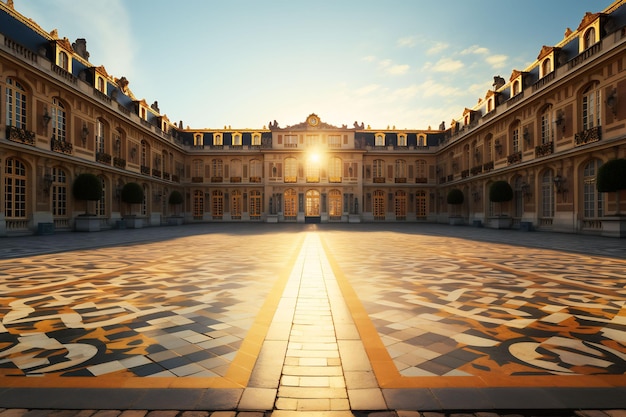 Explorez l'opulent château français de Versailles et ses fontaines de jardins vibrantes et colorées