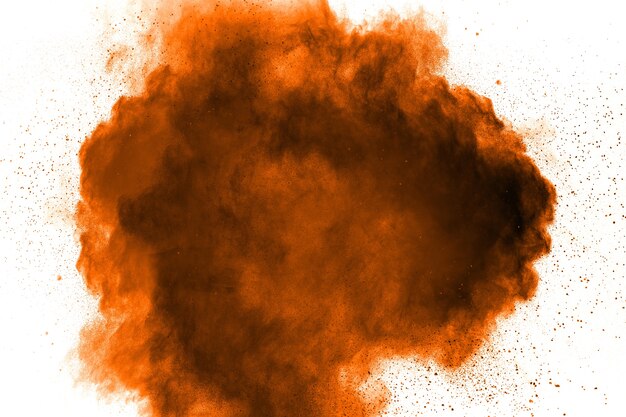 Explosion abstraite de la poussière orange