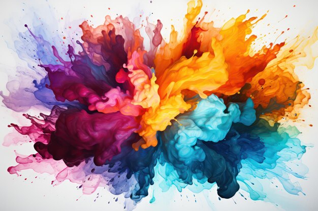 Une explosion d'aquarelle colorée