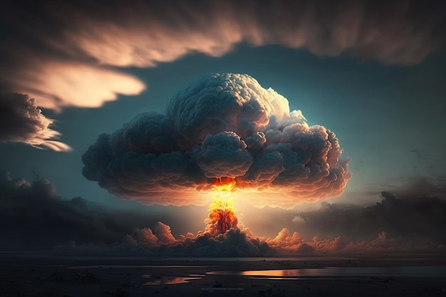Explosion bombe nucléaire apocalypse destruction apocalypse