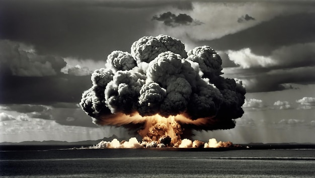 Explosion d'une bombe nucléaire essais nucléaires dans l'océan