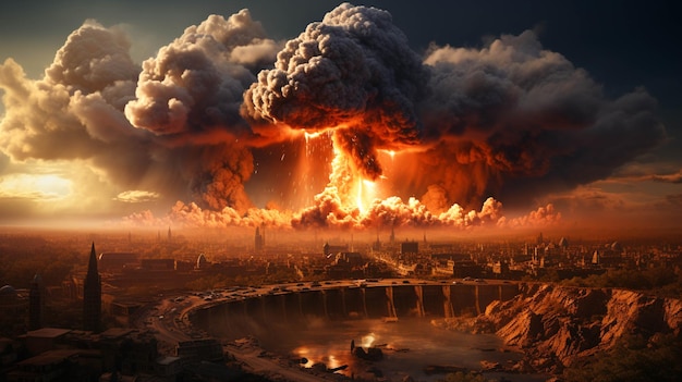 Explosion d'une bombe nucléaire en ville