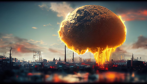 Photo explosion d'une bombe nucléaire