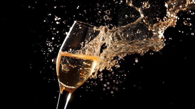 Une explosion de champagne effervescent