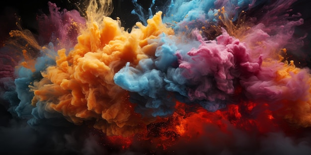 une explosion colorée de couleurs IA générative