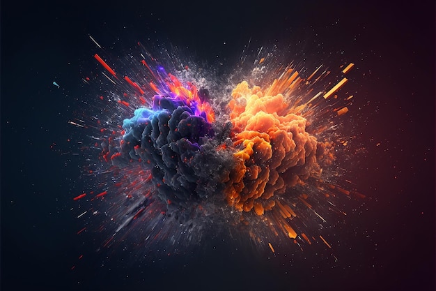 Une explosion colorée avec un fond noir