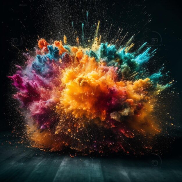 Explosion colorée Générative Ai Illustration