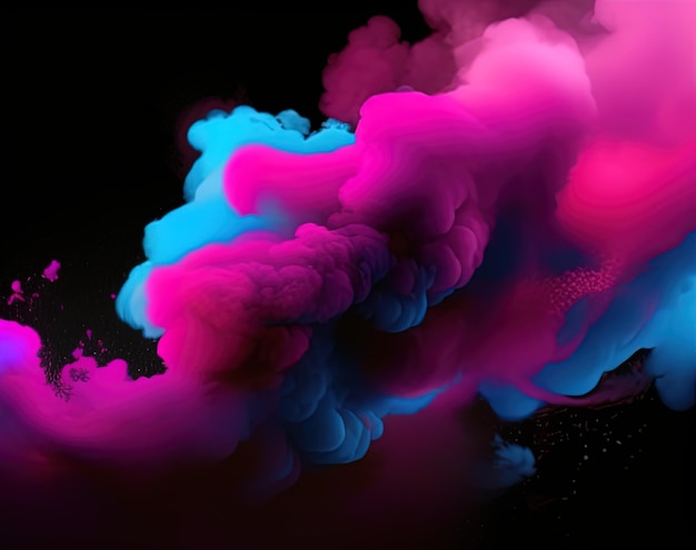 Une explosion colorée de peinture et de fumée.