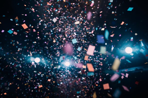 Une explosion de confettis à la discothèque.