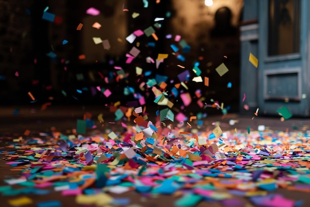 Une explosion de confettis de fête