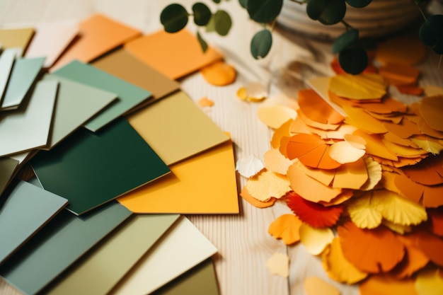 Explosion de couleurs d'automne Schémas de design d'intérieur inspirants avec des échantillons orange jaune et vert