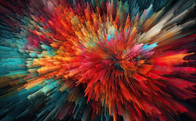 Explosion de couleurs dans un dessin abstrait Generative Ai