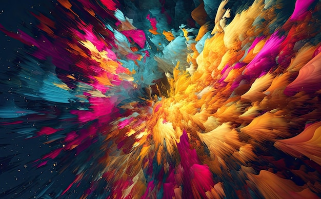 Explosion de couleurs dans un dessin abstrait Generative Ai