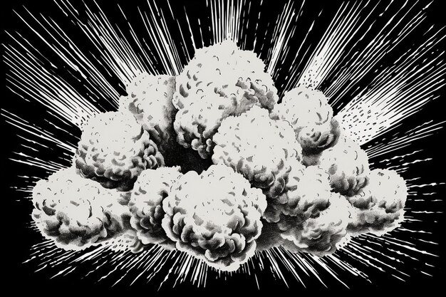 Photo l'explosion du boom des bandes dessinées rétro monochromes