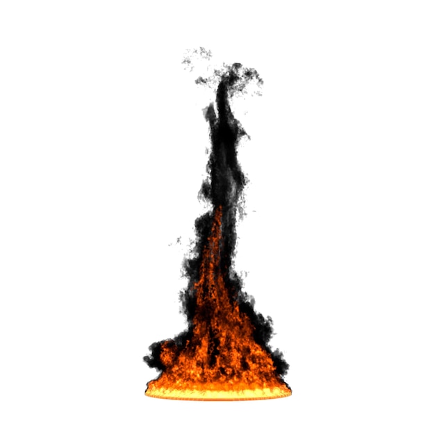 Photo explosion de feu extrêmement chaude avec des étincelles et de la fumée grande explosion au sol feu et fumée