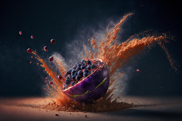 explosion de fruits d'açai