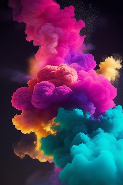 une explosion de fumée colorée