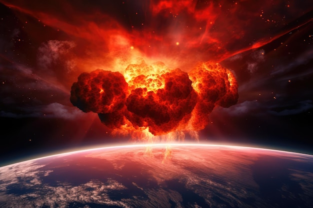 Explosion nucléaire dans un environnement extérieur explosion atomique fond de catastrophe nucléaire
