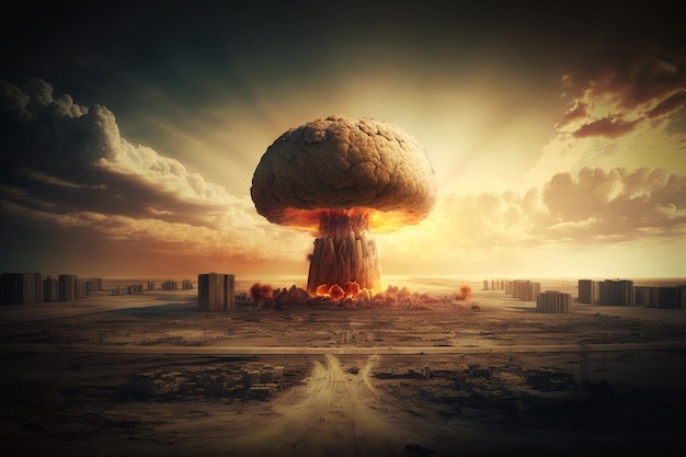 Une explosion nucléaire est montrée dans cette illustration.