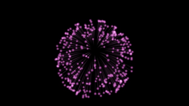 explosion de particules roses sur fond noir