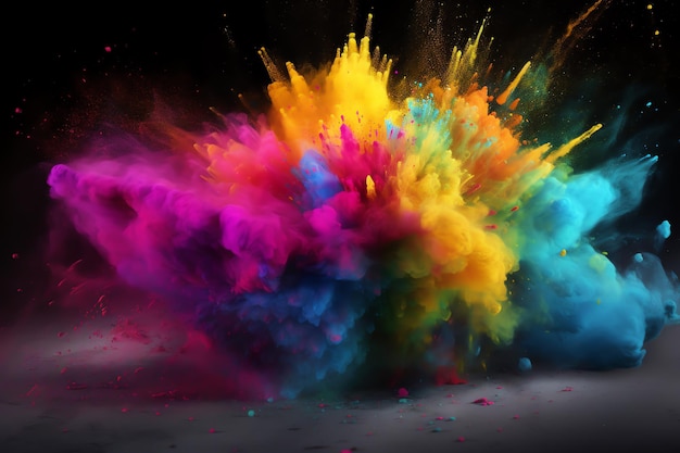Explosion de peinture en poudre colorée photo